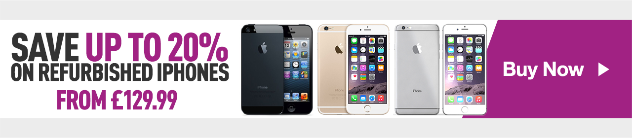 Save up to 20% on Refurbished iPhones. From £129.99 >